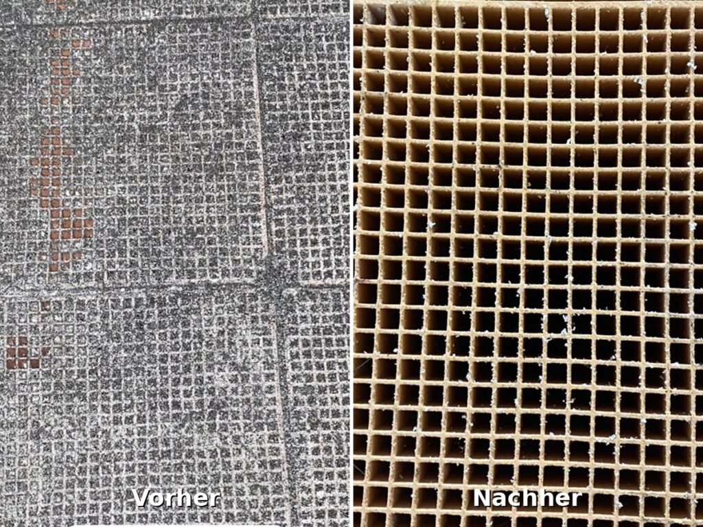RTO-Wabenkörper vorher und nachher