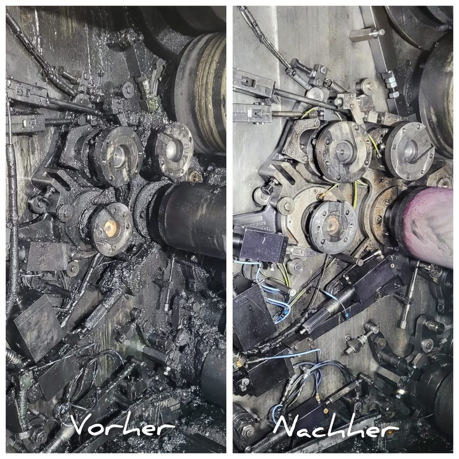 Druckwerk vorher und nachher